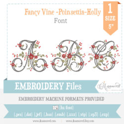 Poinsettia Embroidery Monogram Font