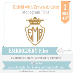 embroidery font shield 4.5"