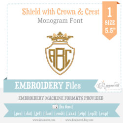 embroidery font shield large