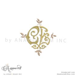 C and E Embroidery Monogram, Digital Proof