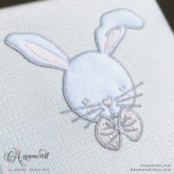 bunny face embroidery applique