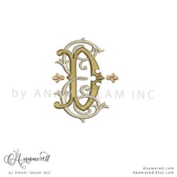 ED Embroidery monogram design, digital proof
