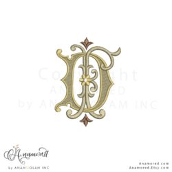 DF embroidery monogram digital proof