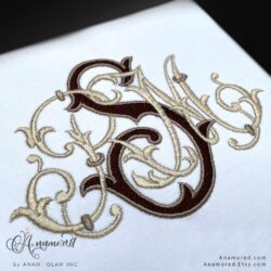 custom embroidery monogram design
