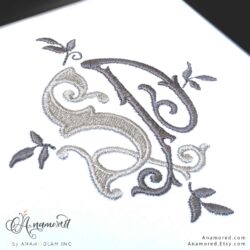 Monza Contrasting S and D Interlocking Embroidery Monogram Design, Sewout photo