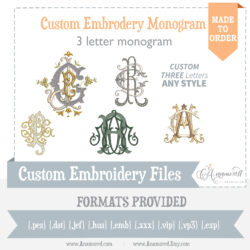 Custom 3 letter Monogram, 3 letter change