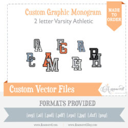 Varsity College Athletic made to order custom listing, 2 letters