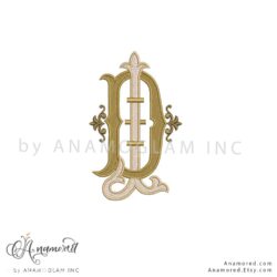 DJ interlocking embroidery monogram design, digital proof