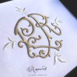 PR Embroidery monogram design, Monza