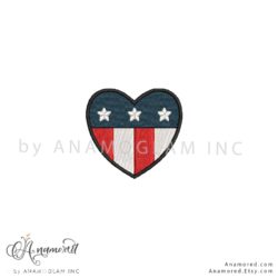 Heart Flag Embroidery Digital Proof