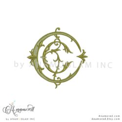 interlocking cc embroidery monogram design, digital proof