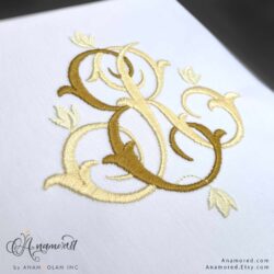 ER embroidery monogram design