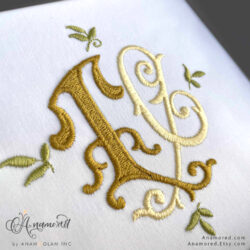 TC Monza Interlocking Embroidery Monogram Design, Sewout