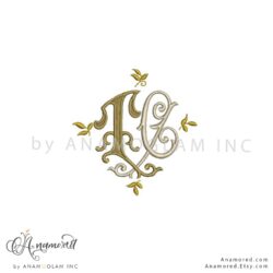 TC Monza Interlocking Embroidery Monogram Design, Digital Proof