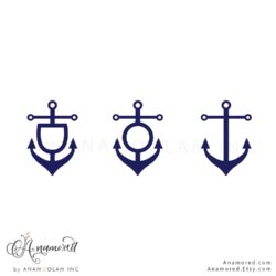 Three Vector Anchor Designs, Monogram Frames