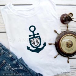 Anchor SVG monogram Frame, mockup
