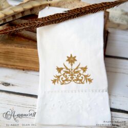 Floral Vintage Accent Embroidery Font, Digital Proof mockup