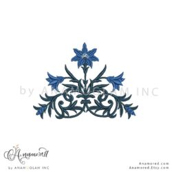 Floral Vintage Accent Embroidery Font, Digital Proof