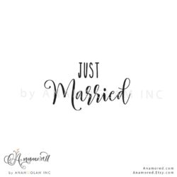 Just Married Vector Graphic, SVG PNG Instant Download