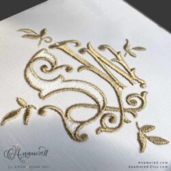 SW Monza interlocking embroidery monogram design