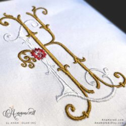 KL embroidery monogram