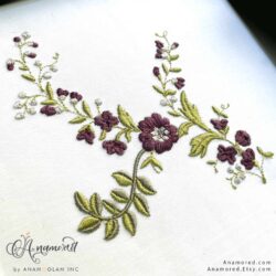 Anamotique Vintage Floral Embroidery Design Pattern, sewout
