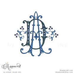 Ad embroidery monogram design,