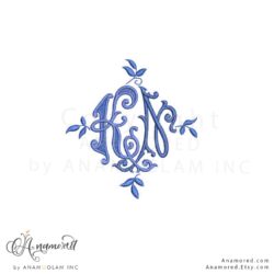 KN Monza interlocking embroidery monogram