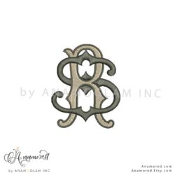 RS embroidery monogram design, digital proof