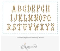 krakow 2 inch embroidery font, all