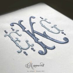 2 sizes (2 & 3 inch) Krakow Vintage Embroidery Monogram Font