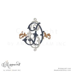 D and C Embroidery Monogram Design, Mockup