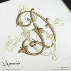 D and C Embroidery Monogram Design, sewout