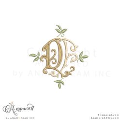 DF Monza Contrasting Embroidery Monogram Design, Digital Proof