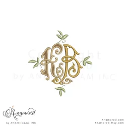 KB vintage Monza interlocking embroidery monogram, digital proof