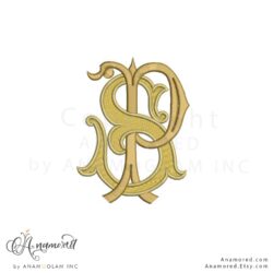 S and P interlocking embroidery monogram design
