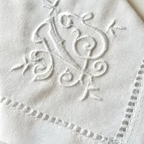 Interlocking AJ Monza embroidery monogram design