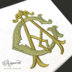Interlocking A and G Embroidery Monogram Design,, sewout