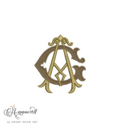 Interlocking A and G Embroidery Monogram Design, Digital Proof