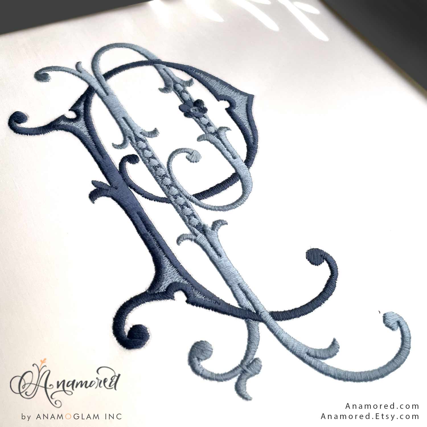 PP-sewout Interlocking P and P embroidery monogram design
