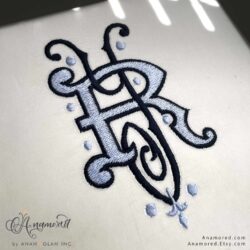 RY interlocking embroidery monogram