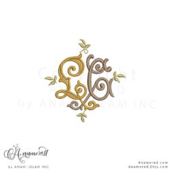 LG embroidery monogram design