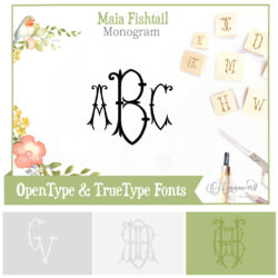 Maia Fishtail Truetype, Opentype Font