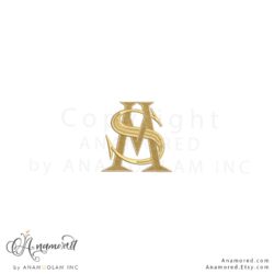 Interlocking S and M Embroidery Monogram Design, digital proof