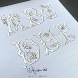 secret garden embroidery monogram font