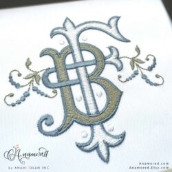 BF embroidery monogram design