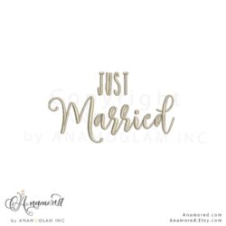Just Married Embroidery Design