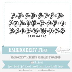 Elzbieta Gothic Embroidery Font, letters a-z