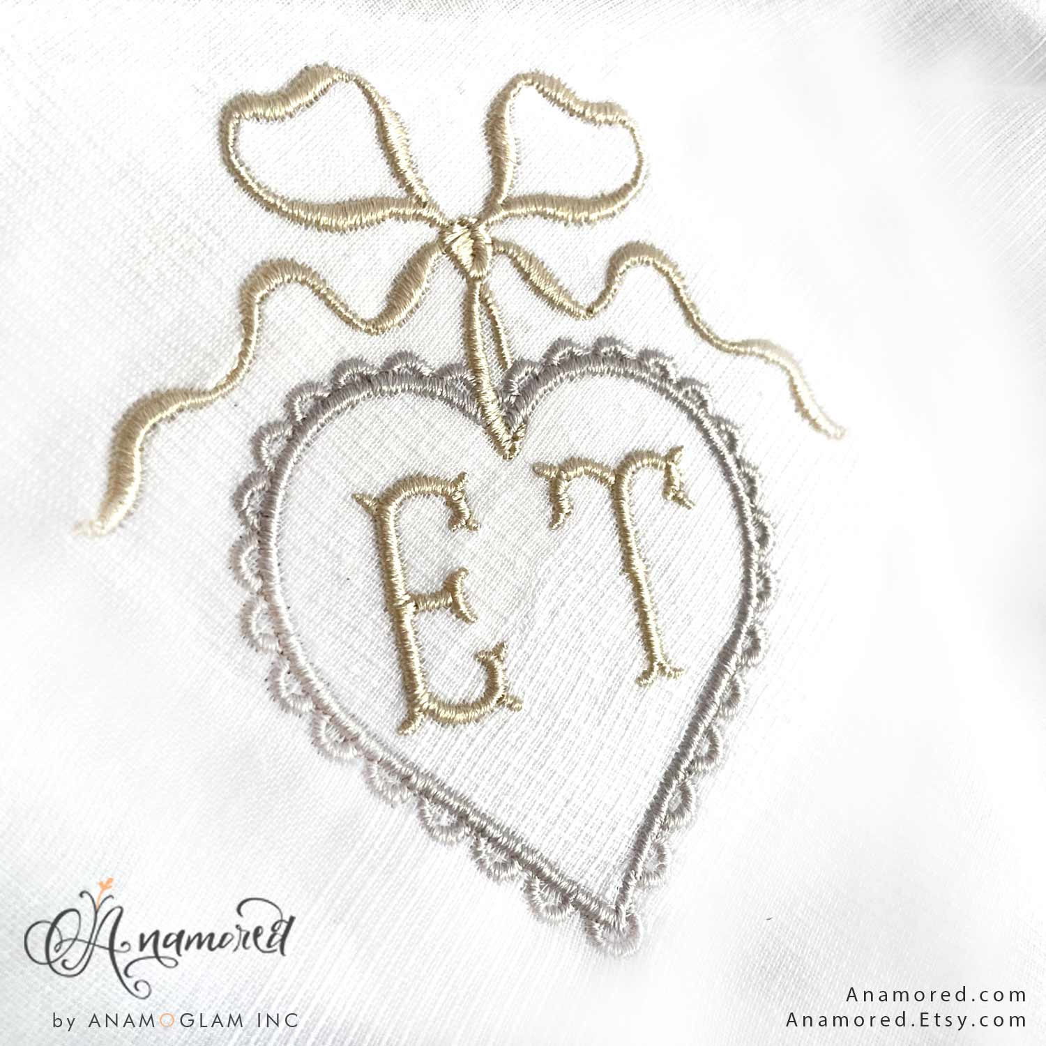sewout-with- lace embroidery monogram frame embellishment design with e and t